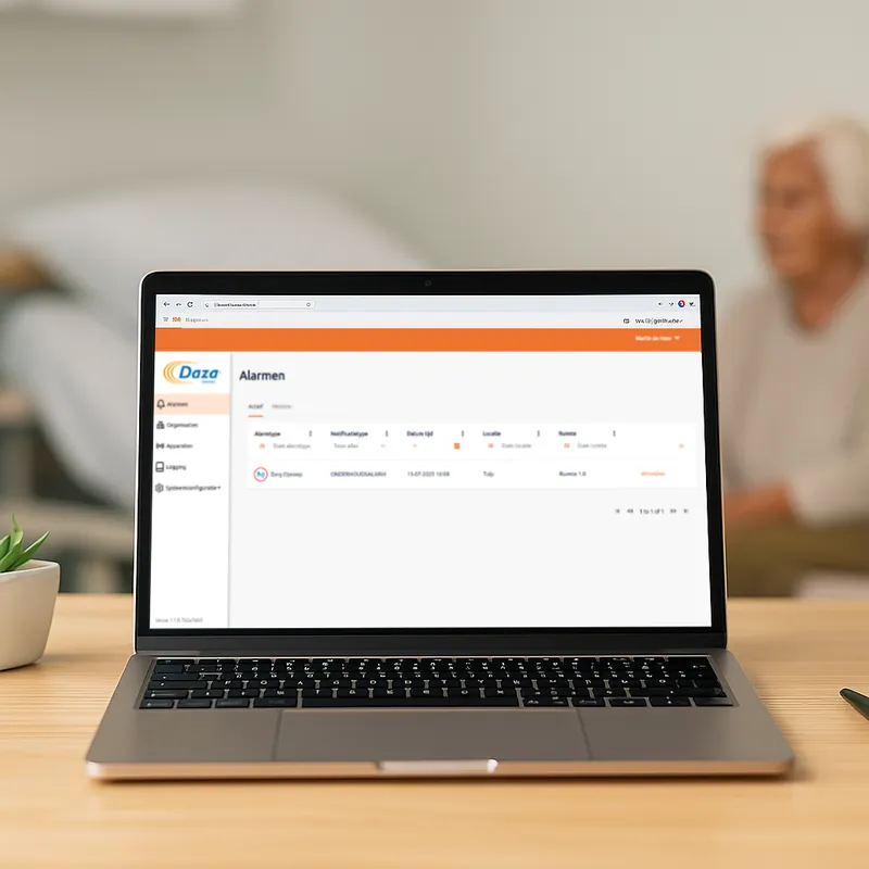 Het Daza Connect-webportaal op een laptop